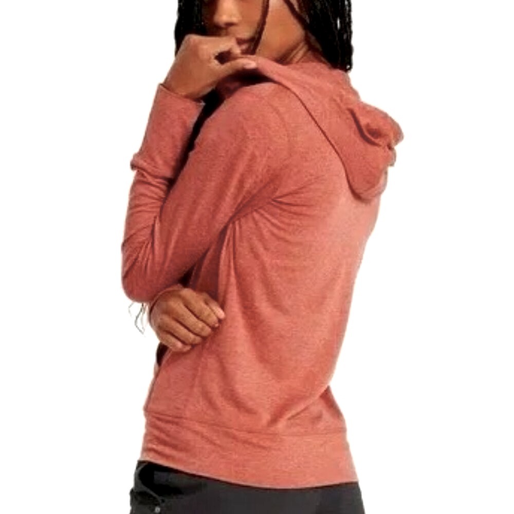 Vuori Halo Performance Hoodie Women's DreamKnit Pink Salmon Heather Small